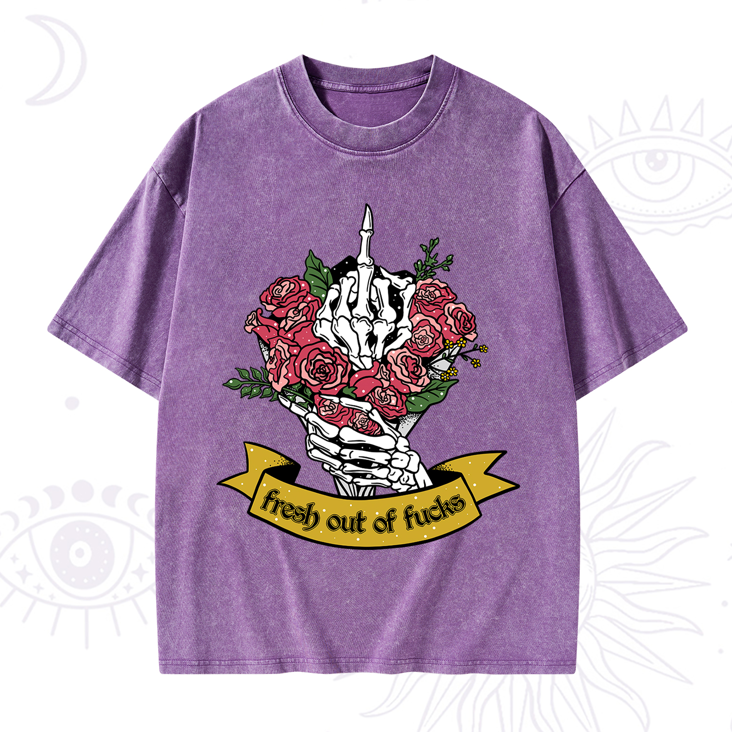 Purplehecate Fresh Out Of Fucks Washed T-Shirt