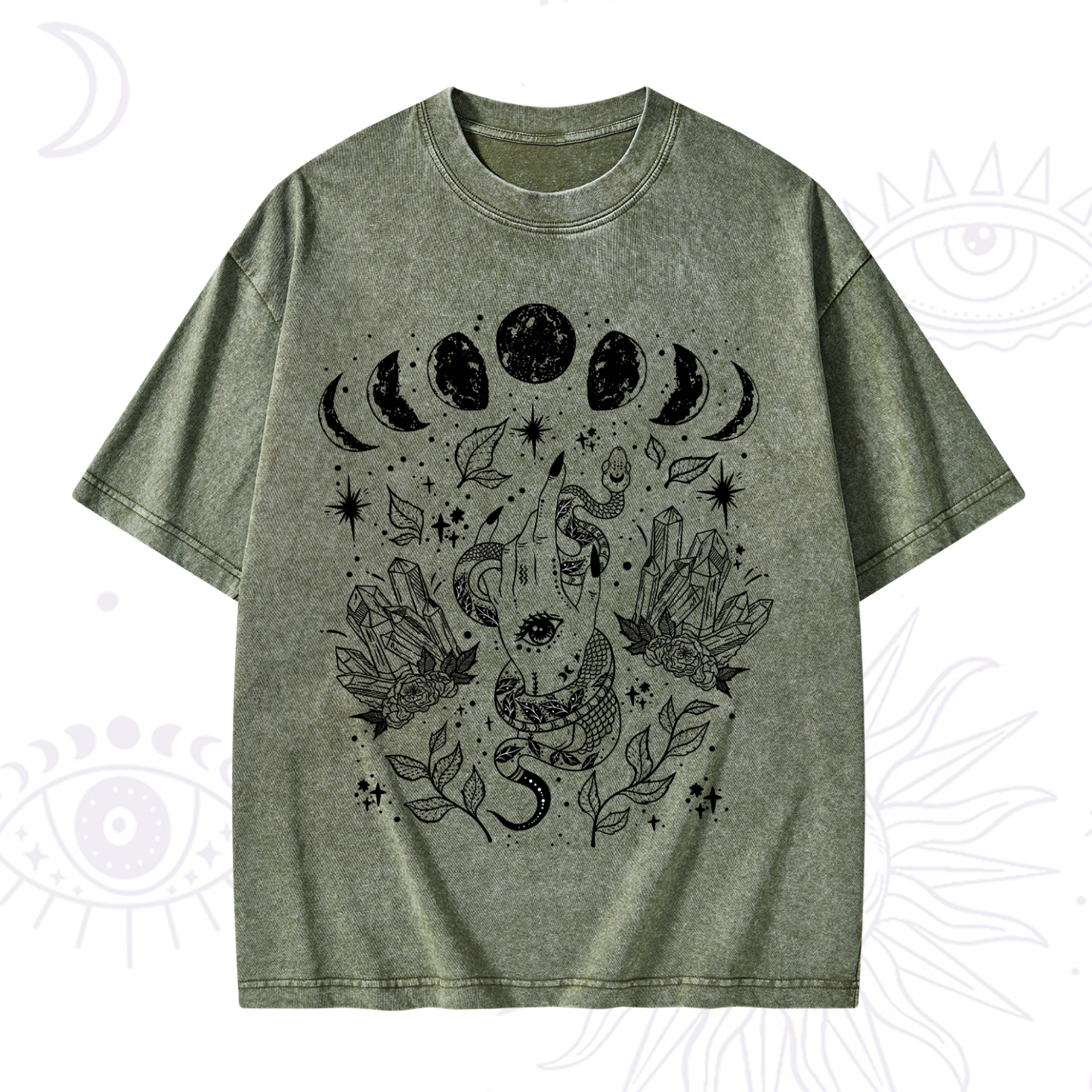 Purplehecate Reach For The Moon Washed T-Shirt