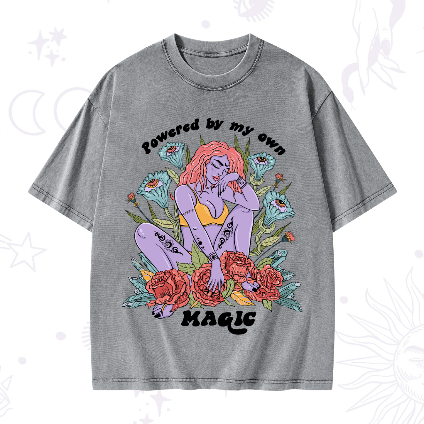 Purplehecate Powered By My Own Magic Washed T-Shirt
