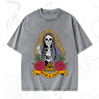 Purplehecate Blessed And Stressed Washed T-Shirt