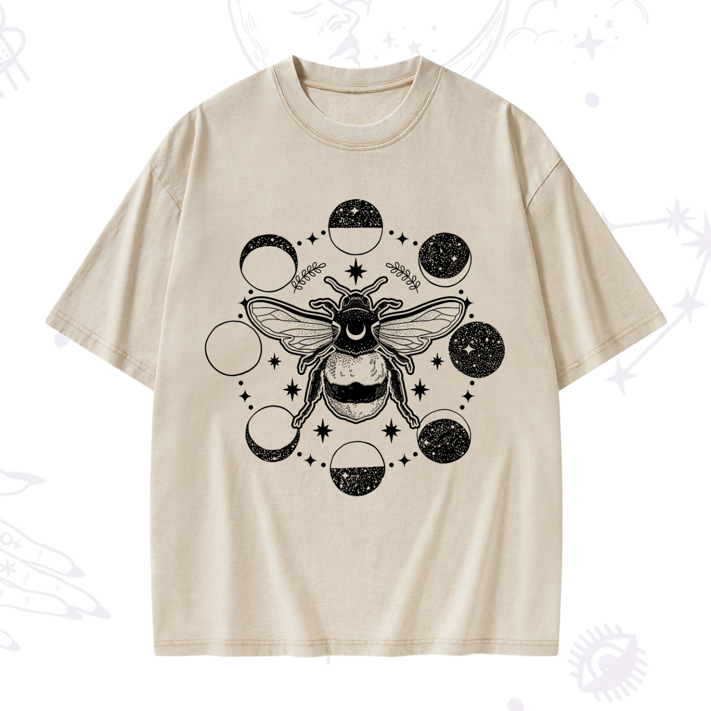 Purplehecate Moon Bee Washed T-Shirt