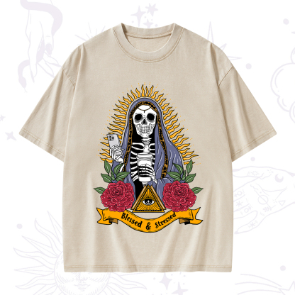 Purplehecate Blessed And Stressed Washed T-Shirt
