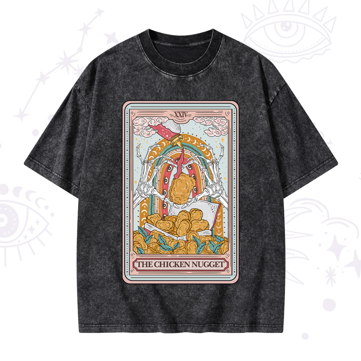 Magic Purplehecate The Chicken Nugget Tarot Washed T-Shirt