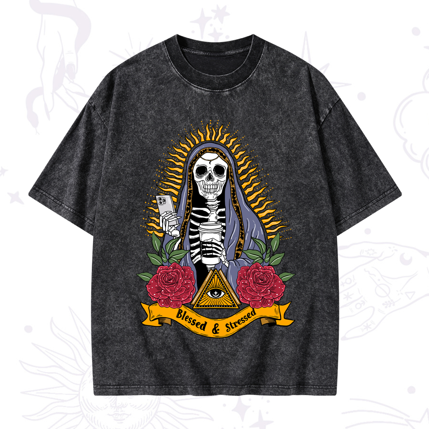 Magic Purplehecate Blessed And Stressed Washed T-Shirt