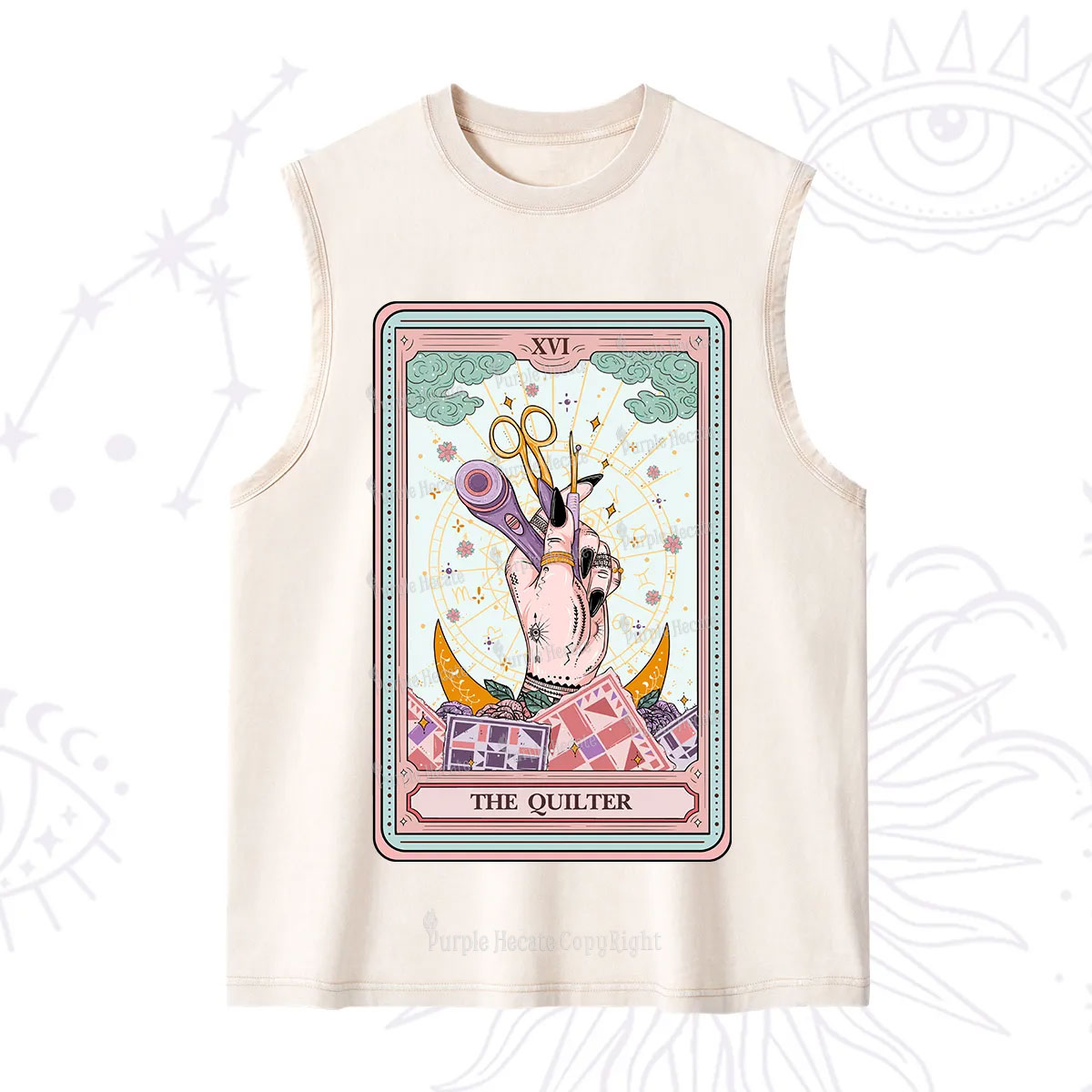 Purplehecate The Quilter Tarot Card Washed Tank