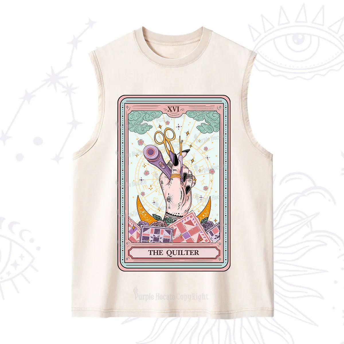 Purplehecate The Quilter Tarot Card Washed Tank
