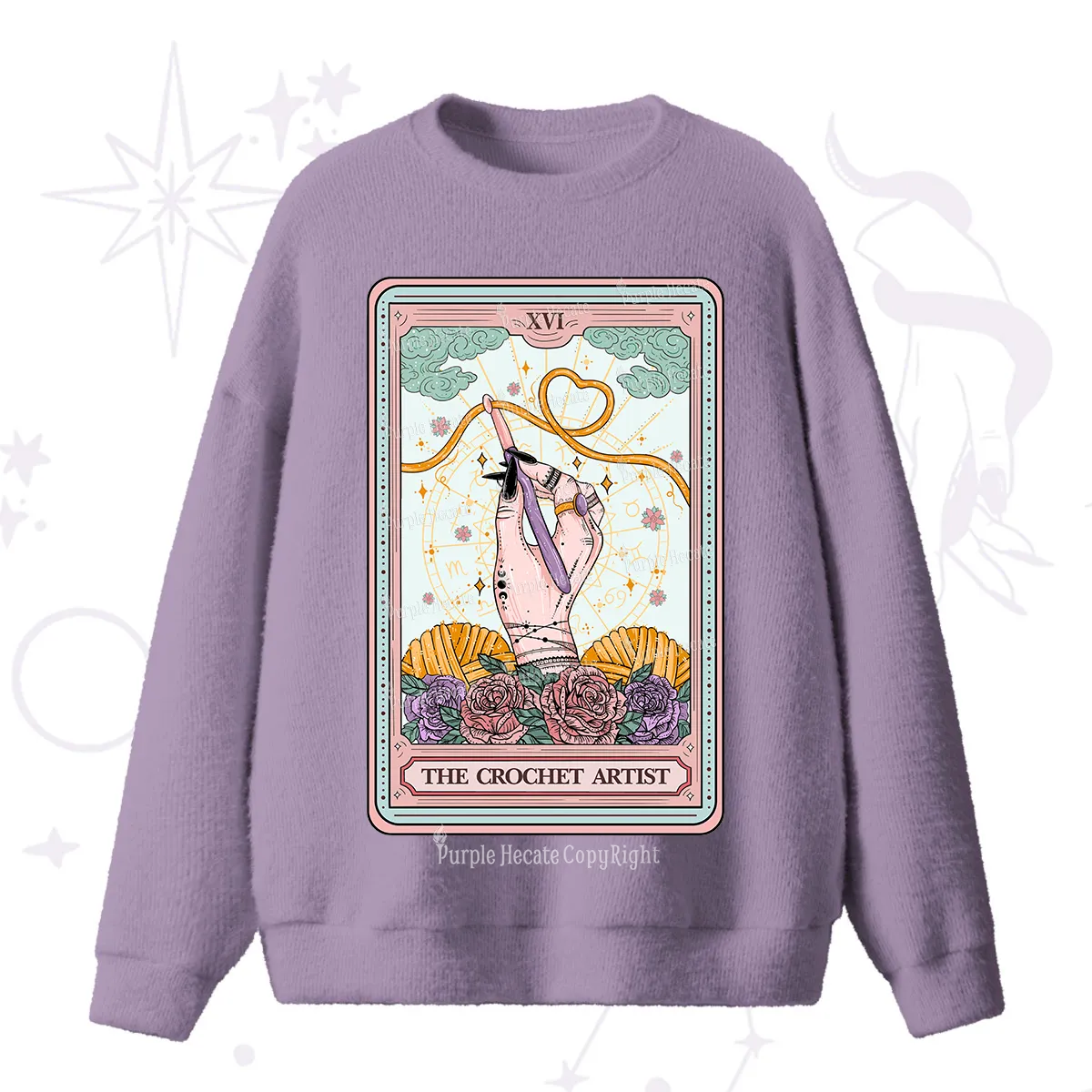 Purplehecate The Crochet Artist Tarot Card Fuzzy Ugly Sweater