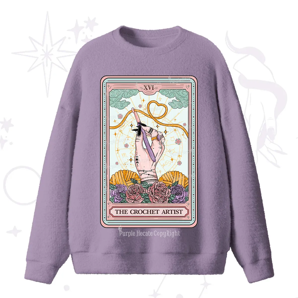 Purplehecate The Crochet Artist Tarot Card Fuzzy Ugly Sweater