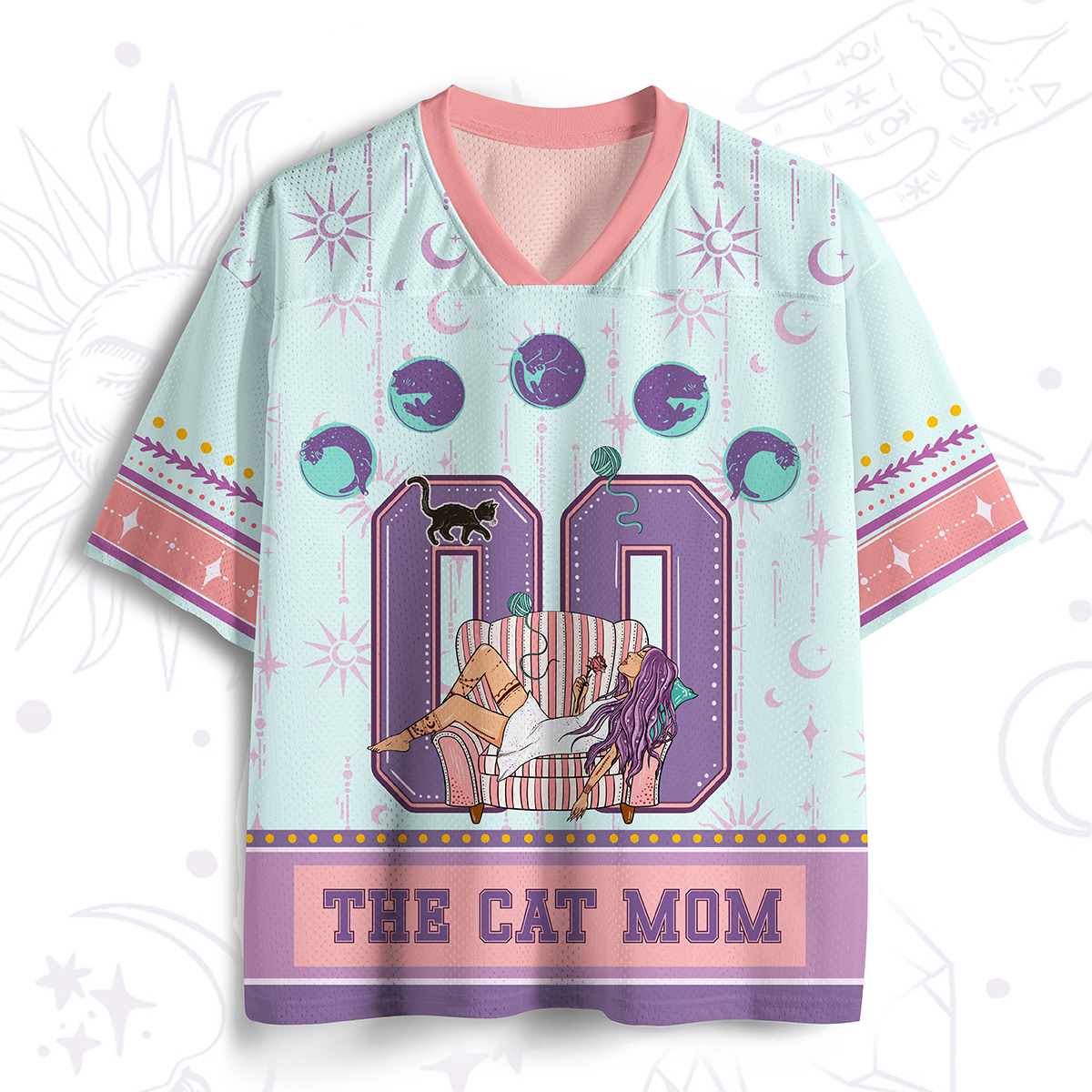 Purplehecate The Cat Mom Mesh Jersey