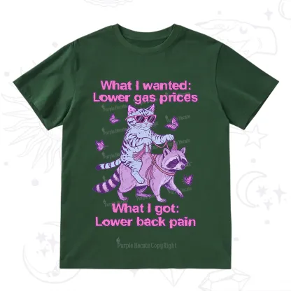 Purplehecate Lower Gas Prices Lower Back Pain Cat T-Shirt