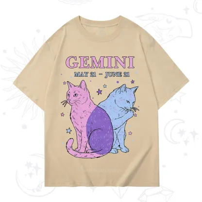 Purplehecate Gemini Zodiac Cats T-Shirt