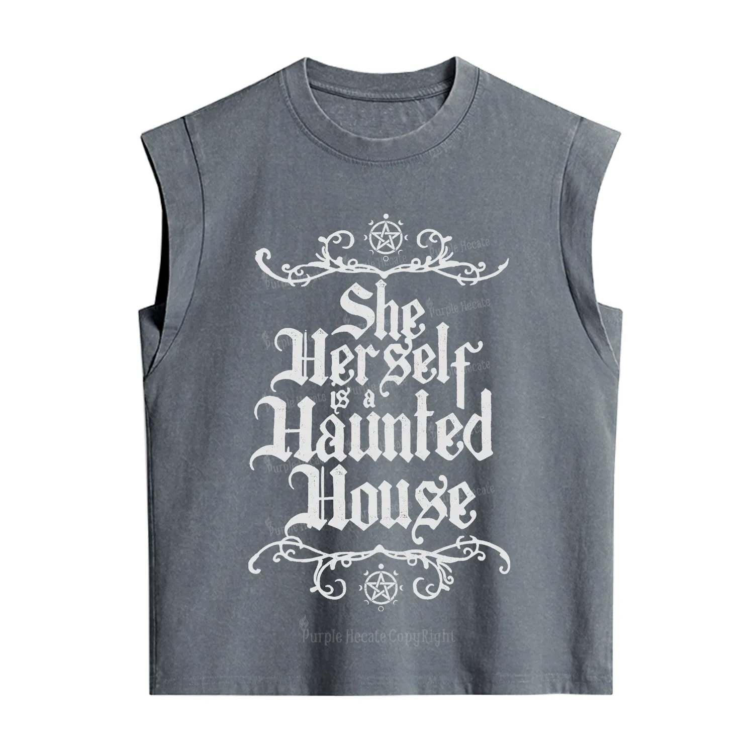 Purplehecate She Herself is a Haunted House Vintage Washed Tank