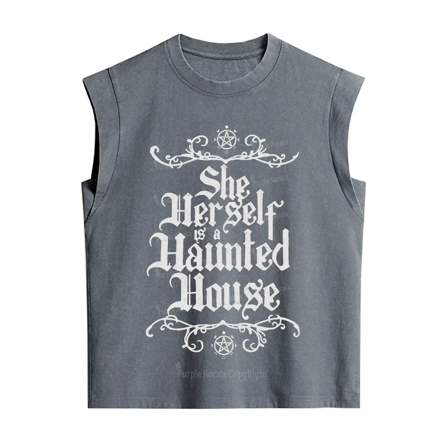 Purplehecate She Herself is a Haunted House Vintage Washed Tank