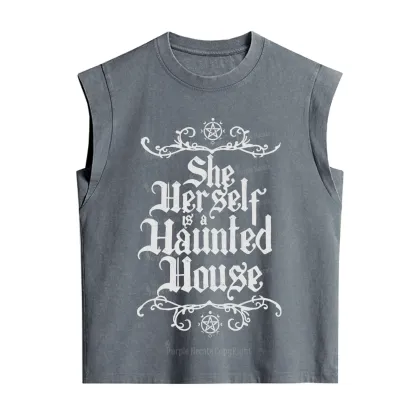 Purplehecate She Herself is a Haunted House Vintage Washed Tank