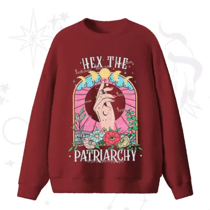 Purplehecate Hex The Patriarchy Fuzzy Ugly Sweater
