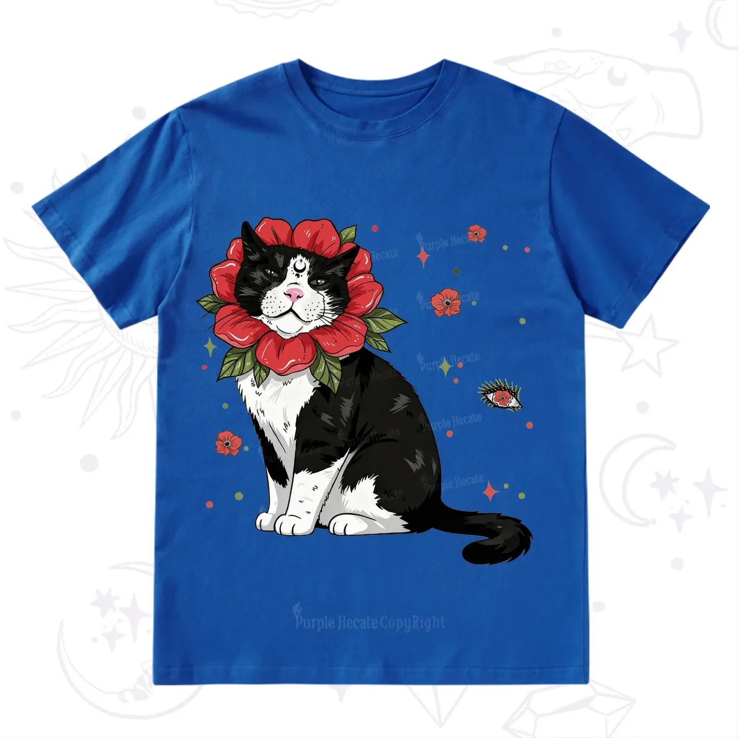 Purplehecate Cat in Flower Crown T-Shirt