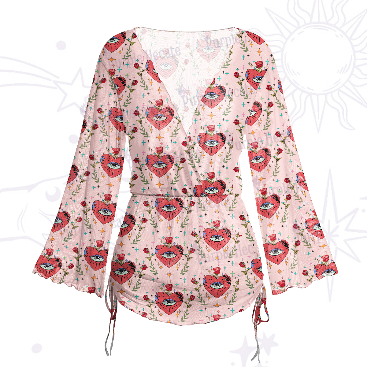 Purplehecate Mystic Eye Mesh Cover Up Dress