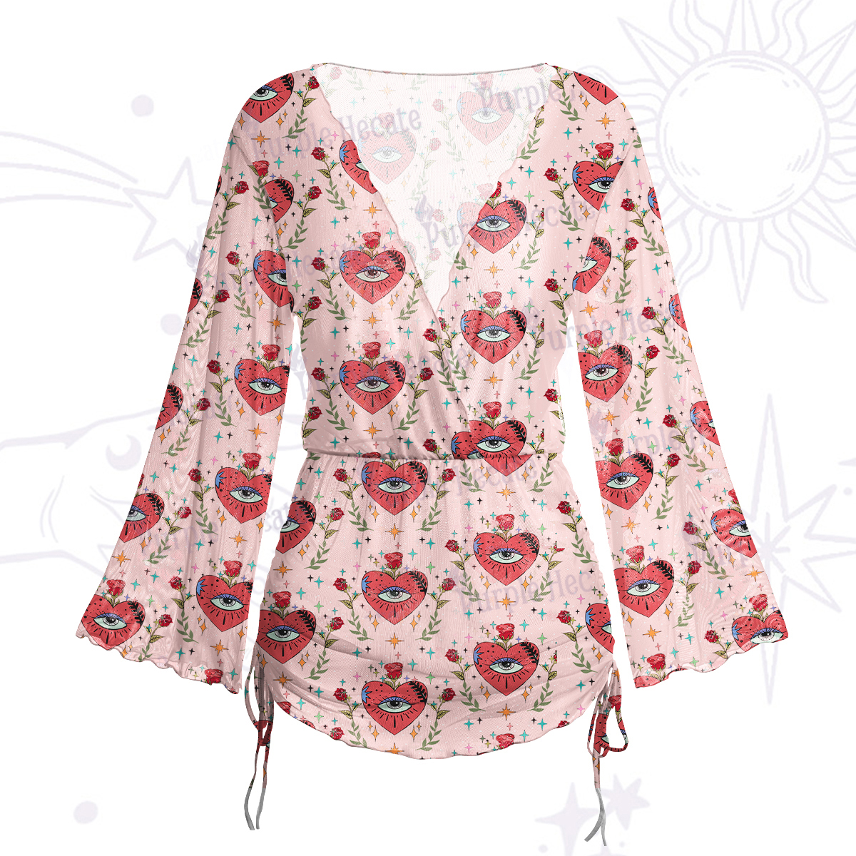 Purplehecate Mystic Eye Mesh Cover Up Dress