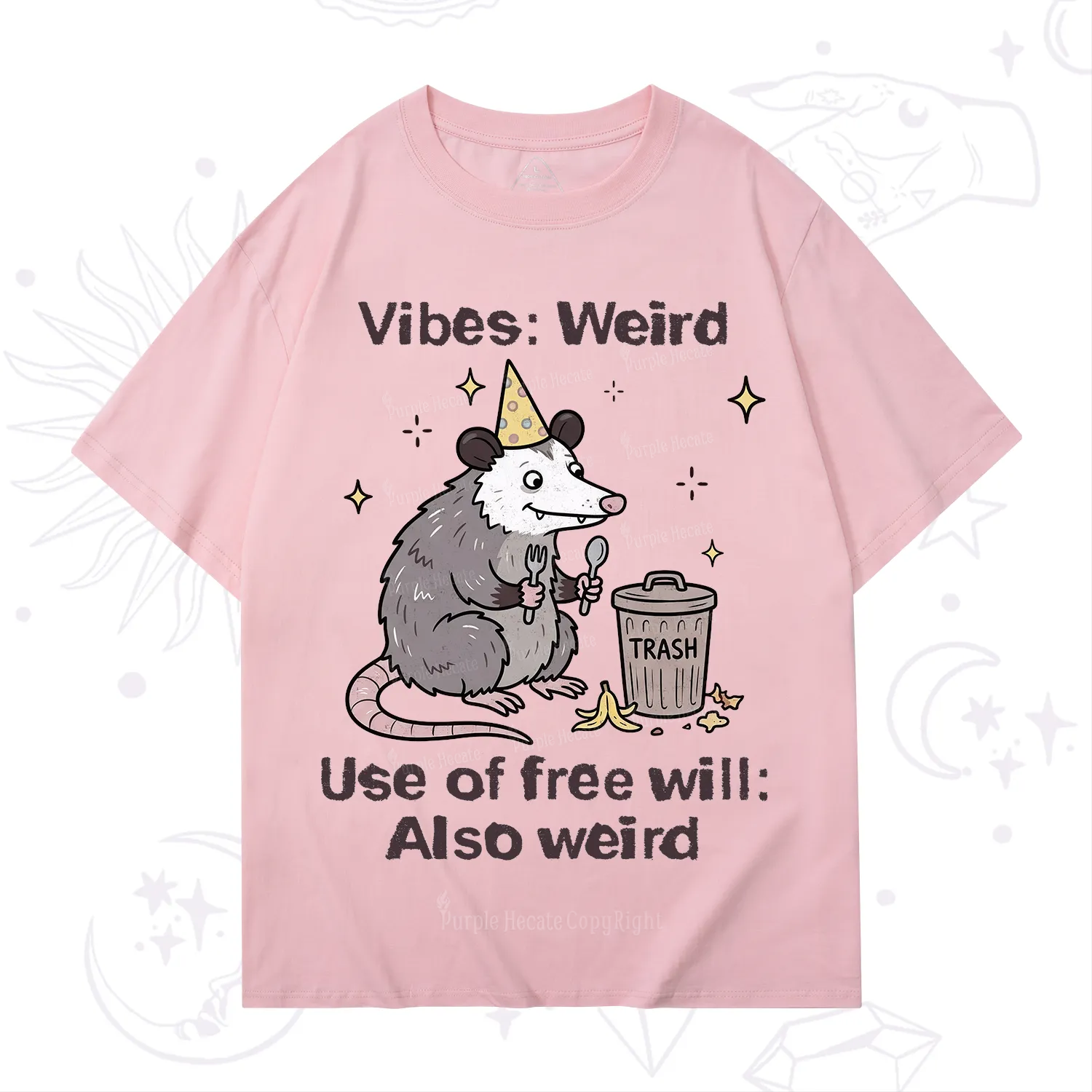 Purplehecate Weird Vibes Only Opossum T-Shirt
