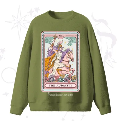 Purplehecate The Audacity Tarot Card Fuzzy Ugly Sweater