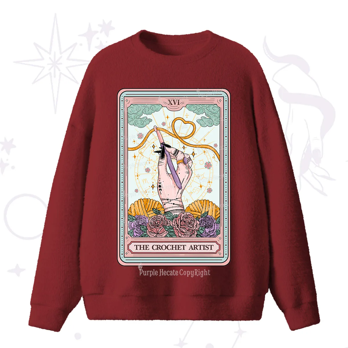 Purplehecate The Crochet Artist Tarot Card Fuzzy Ugly Sweater