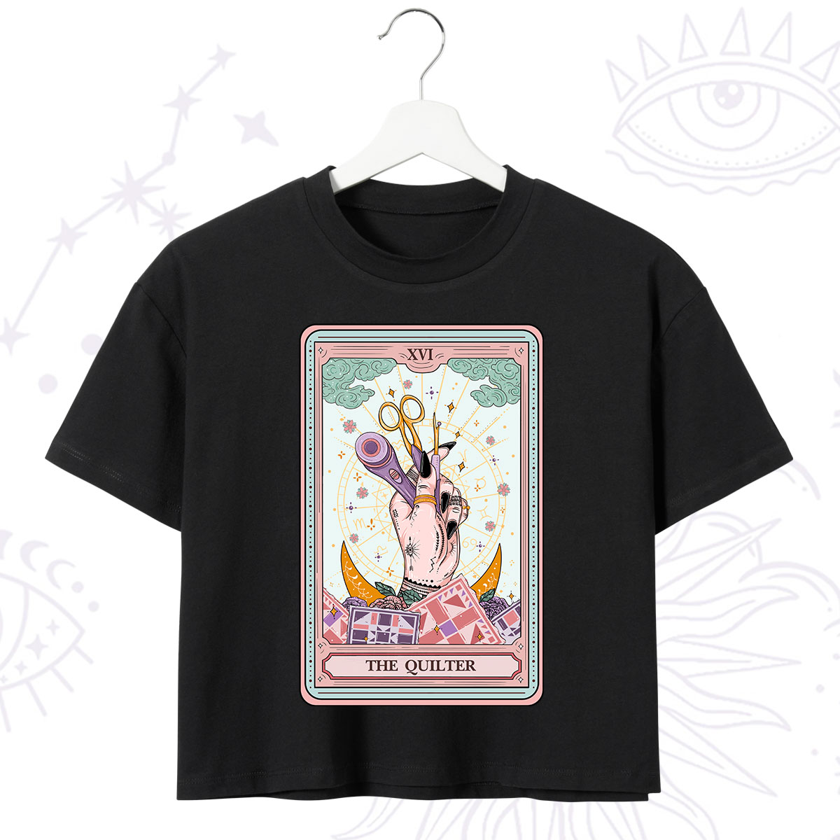 Purplehecate The Quilter Tarot Card Crop T-Shirt