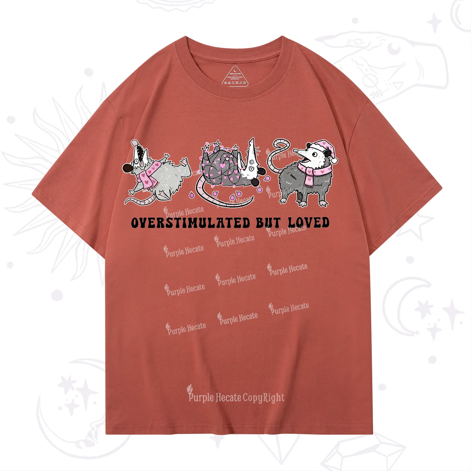 Purplehecate Overstimulated But Loved Valentine T-Shirt