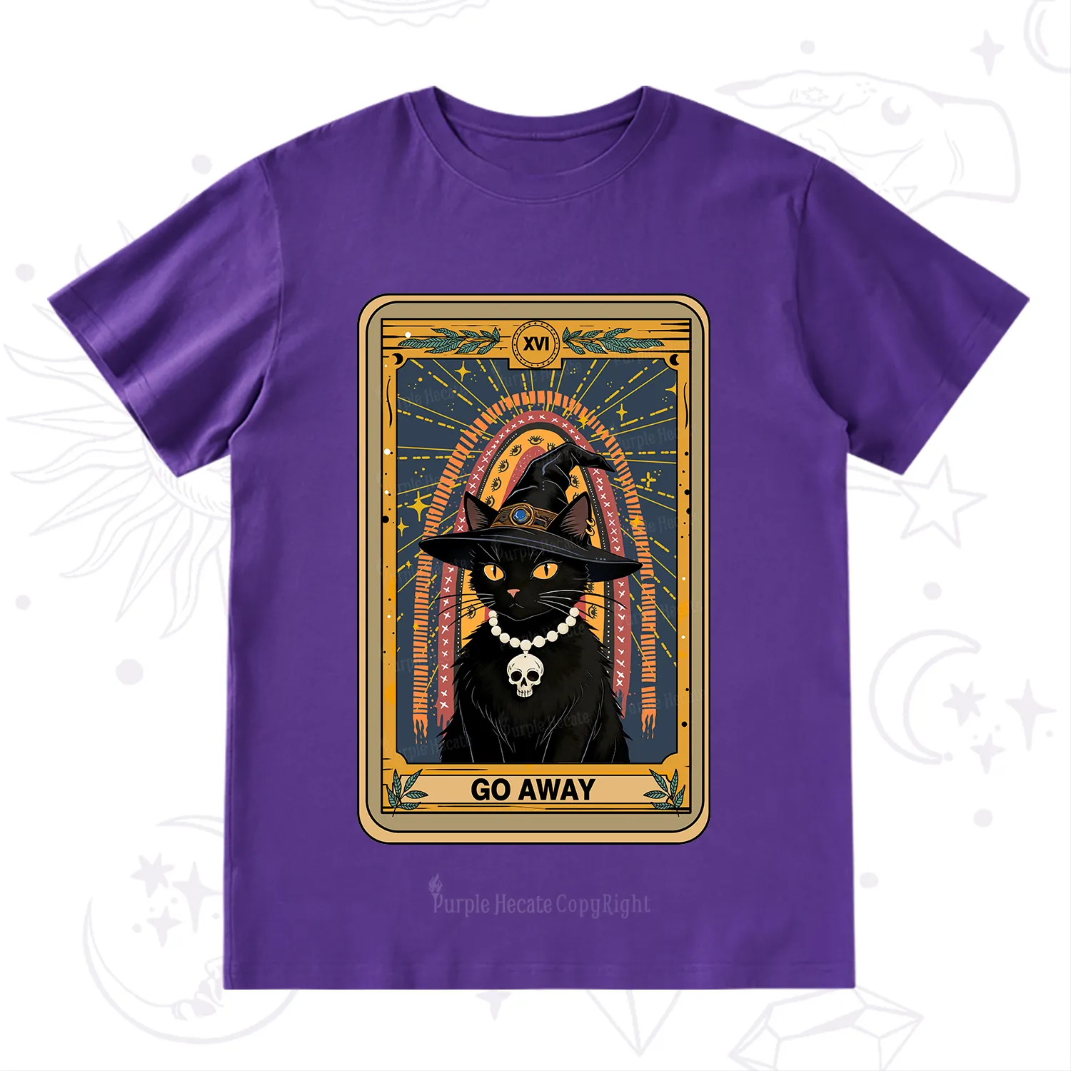 Purplehecate The Go Away Cat Tarot T-Shirt