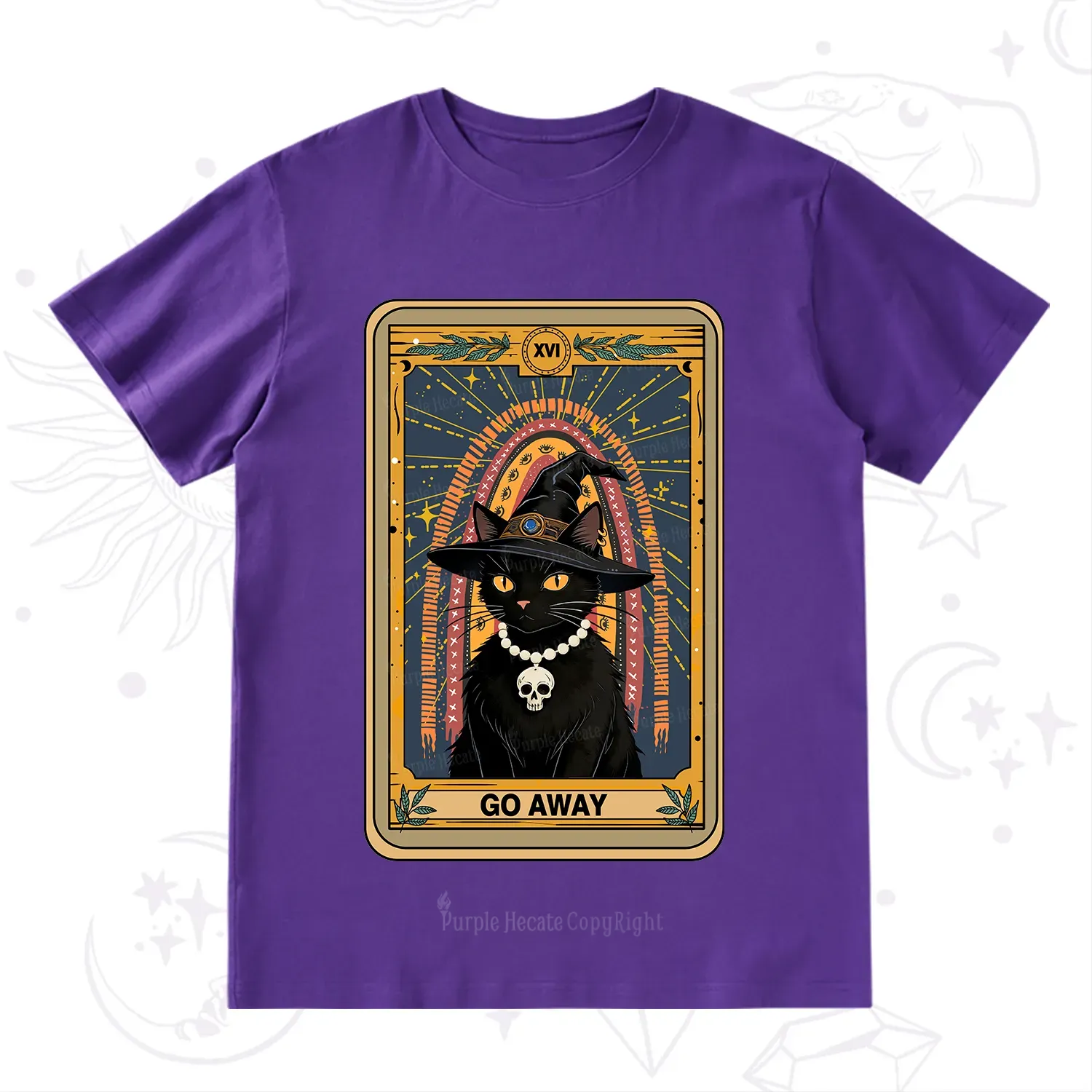 Purplehecate The Go Away Cat Tarot T-Shirt