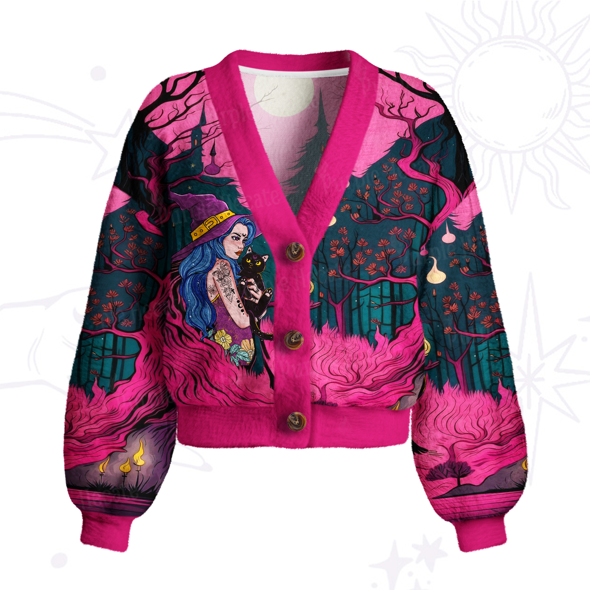 Purplehecate The Witch and Her Familia Cardigan Sweaters