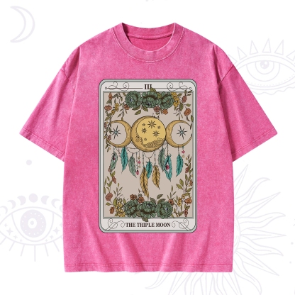Purplehecate The Triple Moon Tarot Card Washed T-Shirt