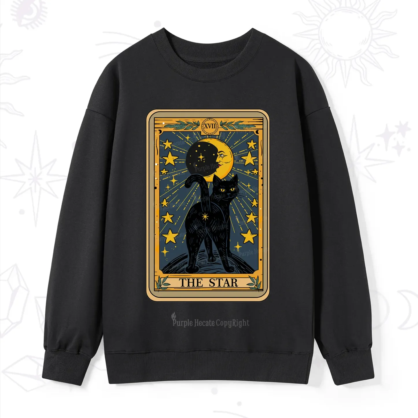 Purplehecate The Star Tarot Cat Sweatshirt