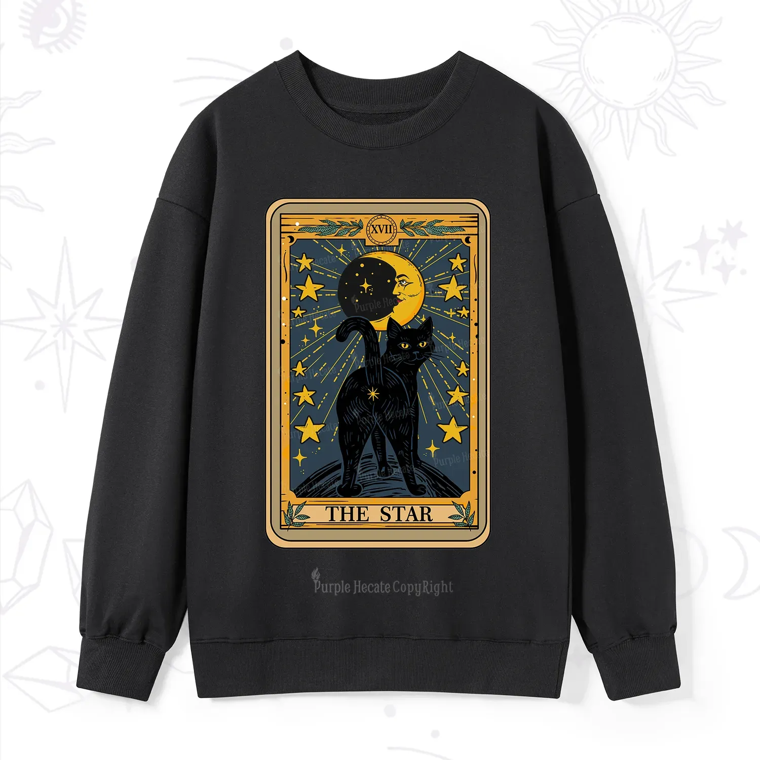 Purplehecate The Star Tarot Cat Sweatshirt