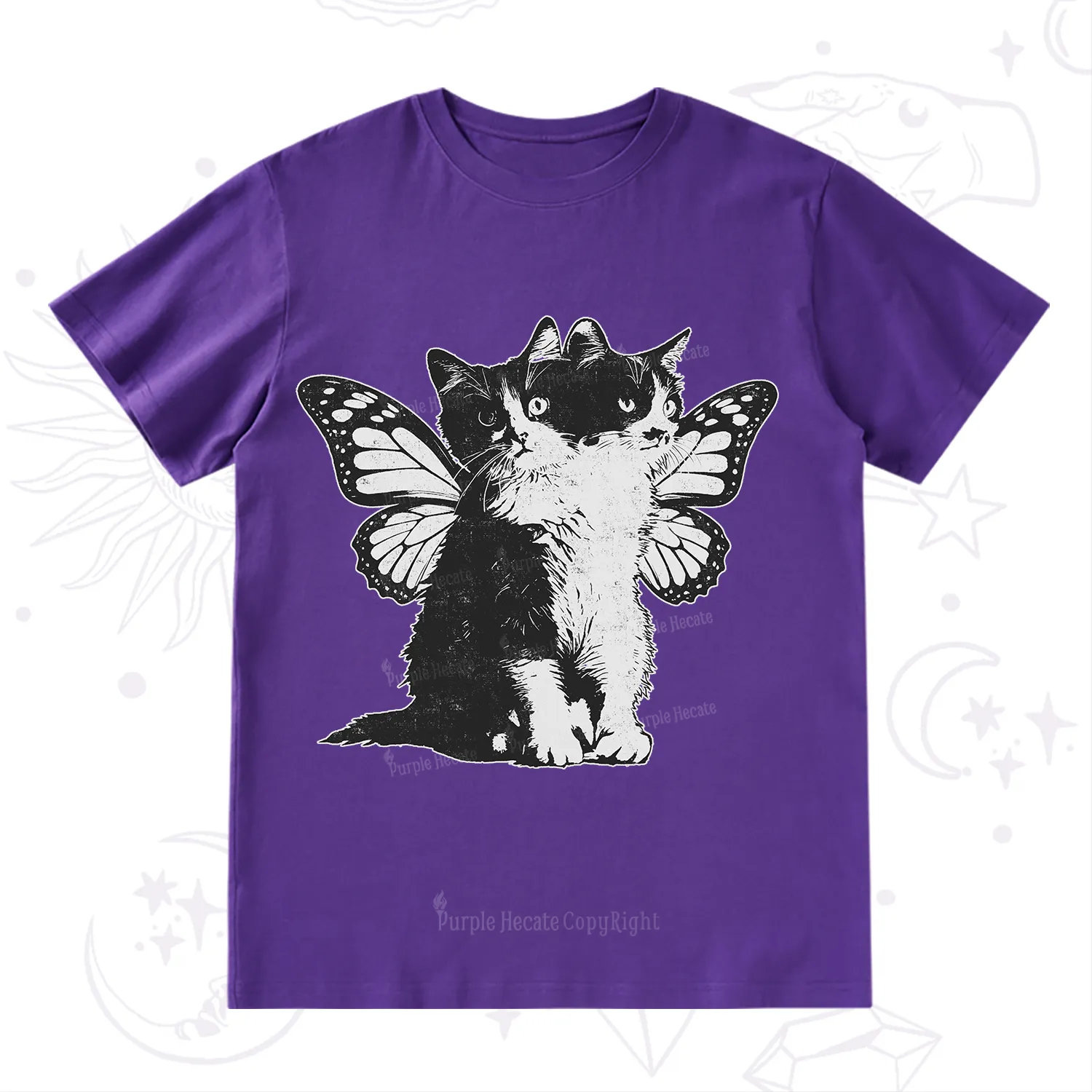 Purplehecate Mystery Butterfly Cat T-Shirt