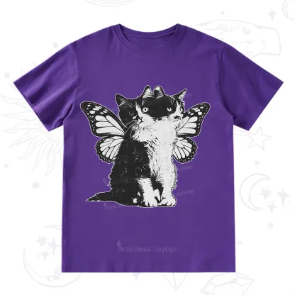 Purplehecate Mystery Butterfly Cat T-Shirt