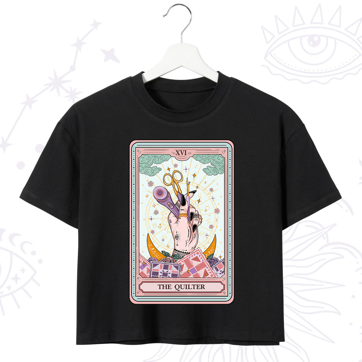 Purplehecate The Quilter Tarot Card Crop T-Shirt