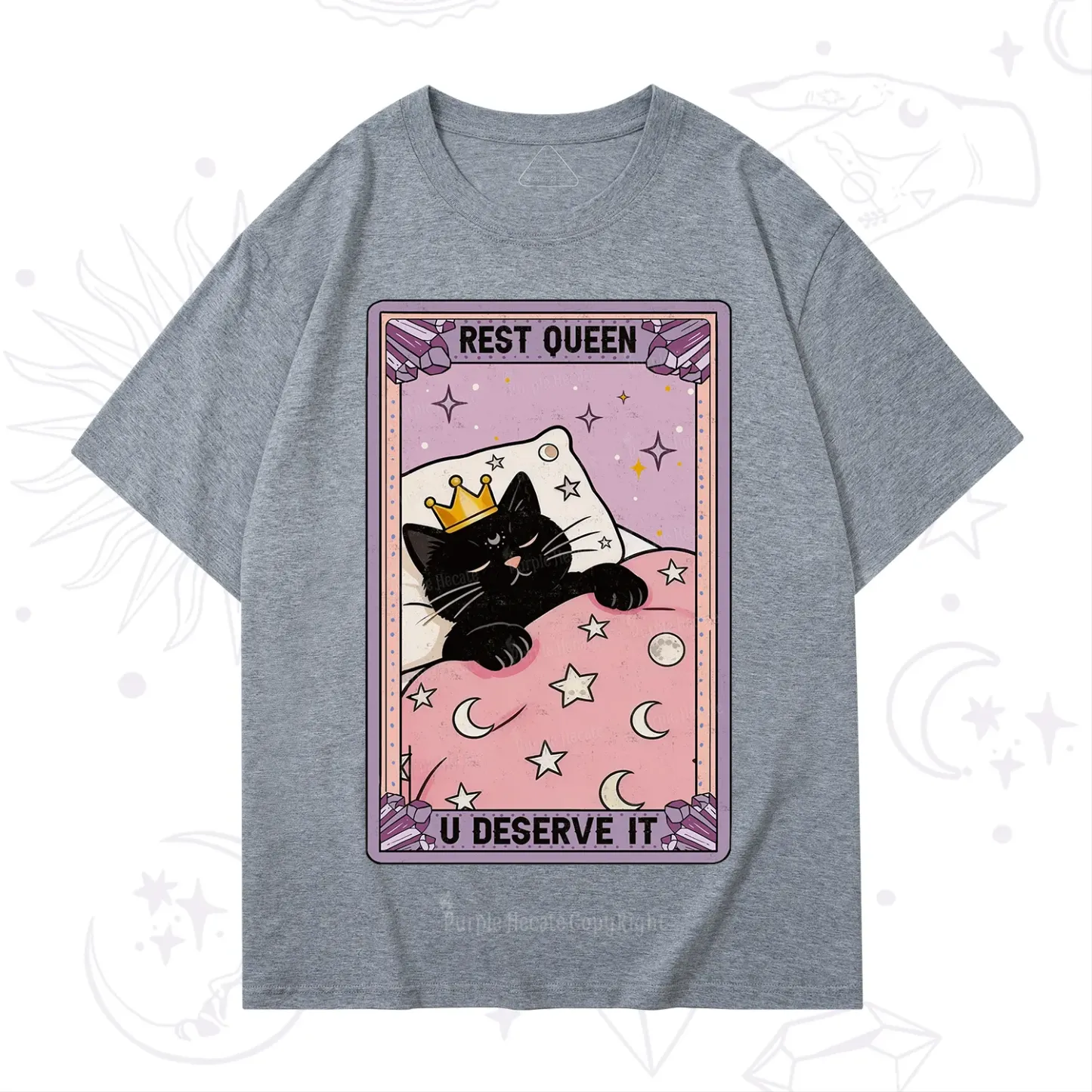 Purplehecate The Rest Queen Cat Tarot T-Shirt