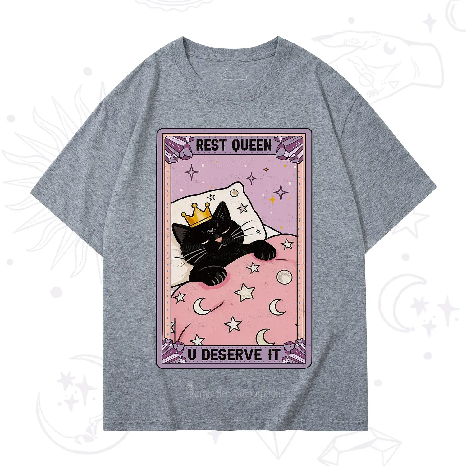 Purplehecate The Rest Queen Cat Tarot T-Shirt