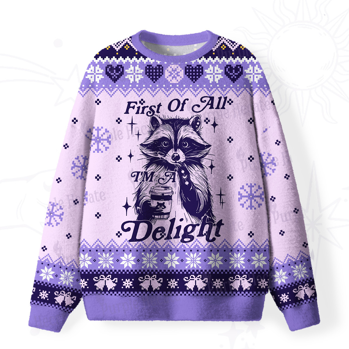 Purplehecate First Of All I'm A Delightful Funny Raccoon Ugly Christma