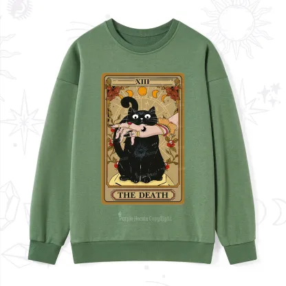 Purplehecate The Death Tarot Black Cat Sweatshirt