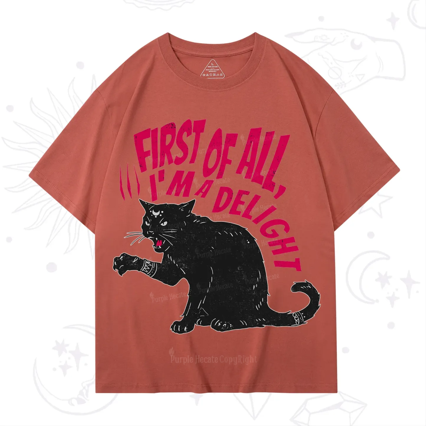 Purplehecate First Of All I'm A Delight Cat T-Shirt