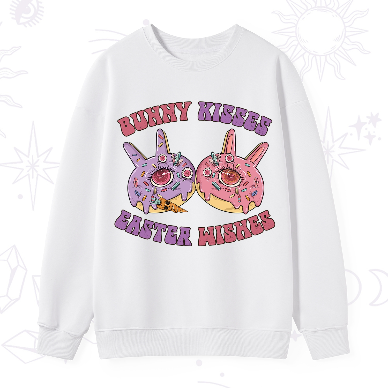 Purplehecate Bunny Kisses Easter Wishes Sweatshirt