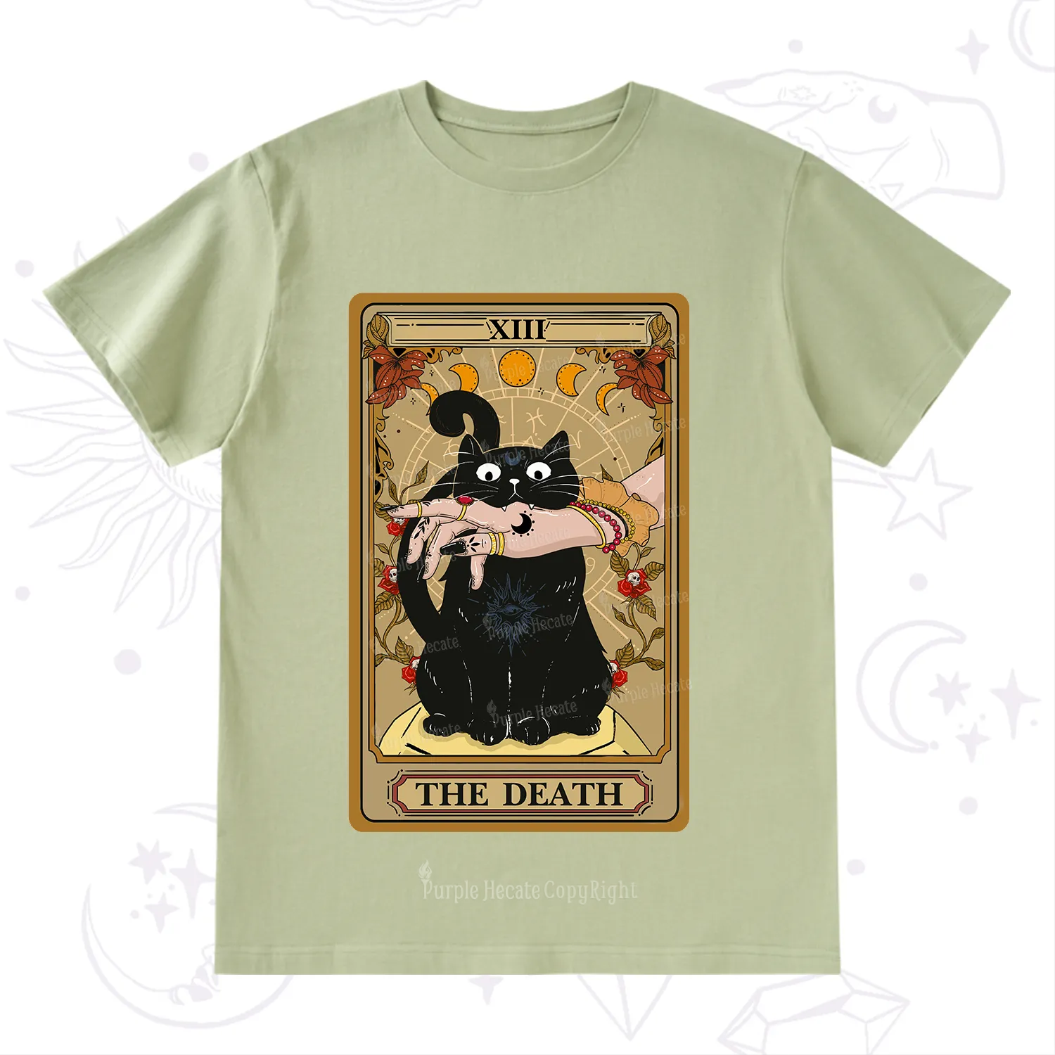 Purplehecate The Death Tarot Black Cat T-Shirt