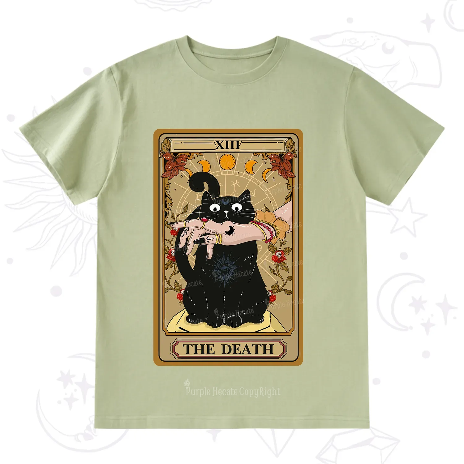 Purplehecate The Death Tarot Black Cat T-Shirt