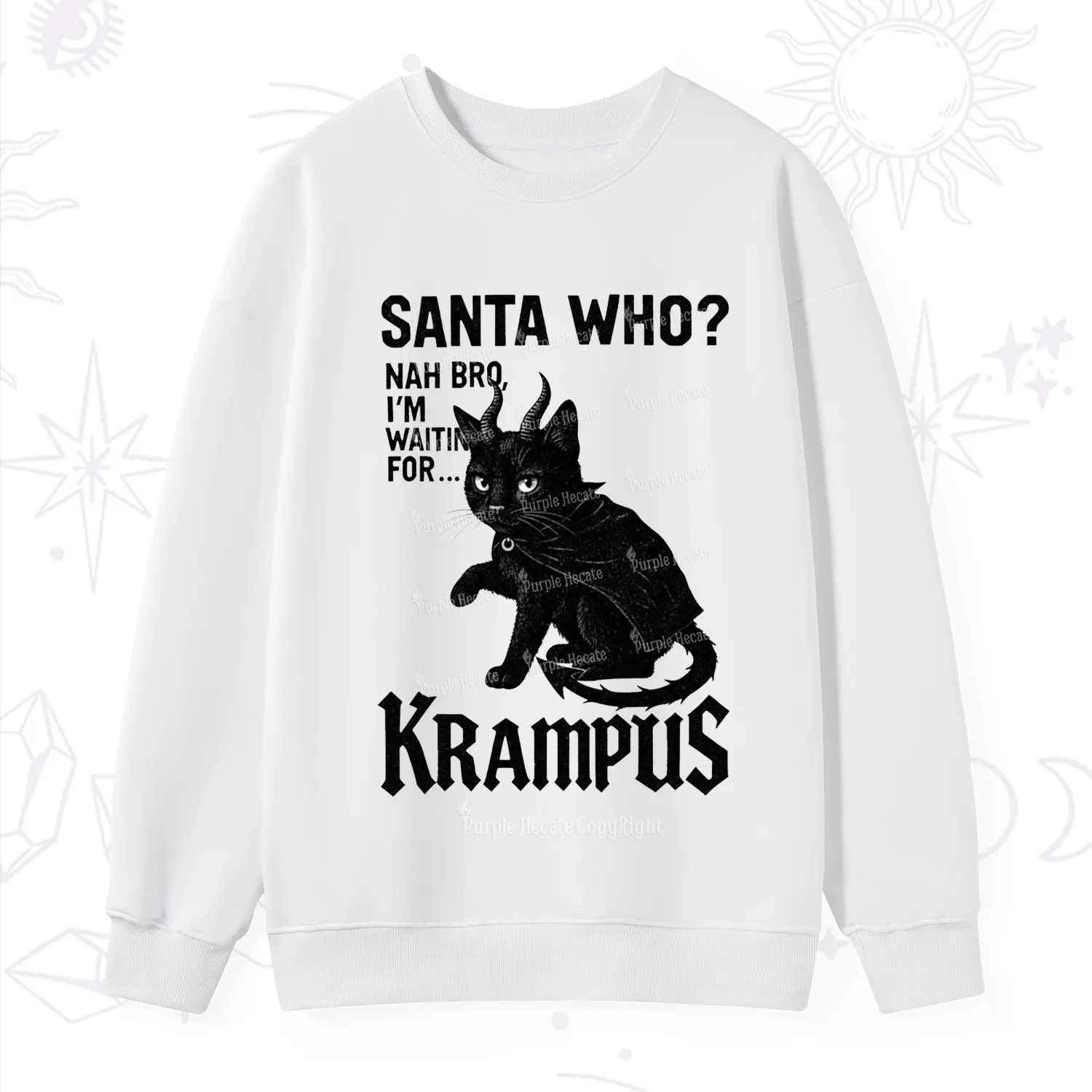 Purplehecate Santa Who? Nah Bro I'm Waiting for Krampus Christmas Sweatshirt