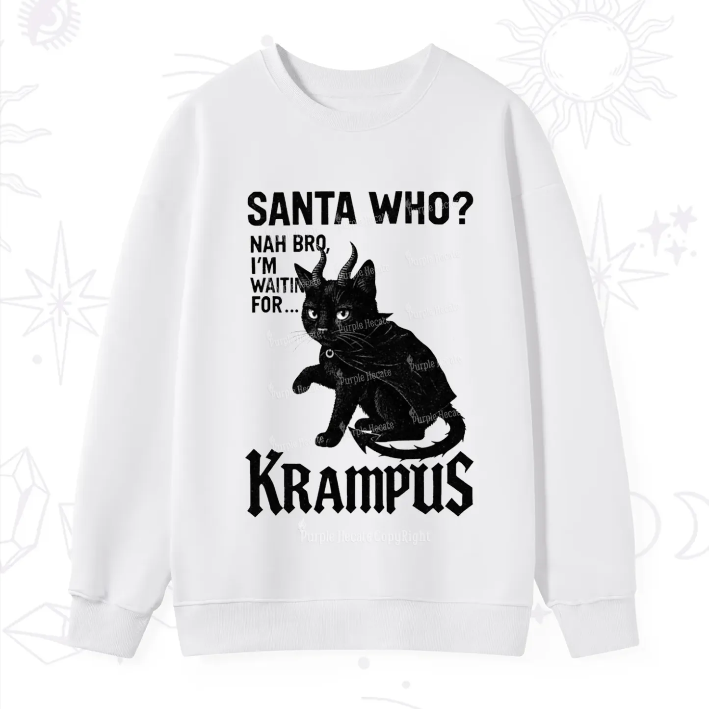 Purplehecate Santa Who? Nah Bro I'm Waiting for Krampus Christmas Sweatshirt