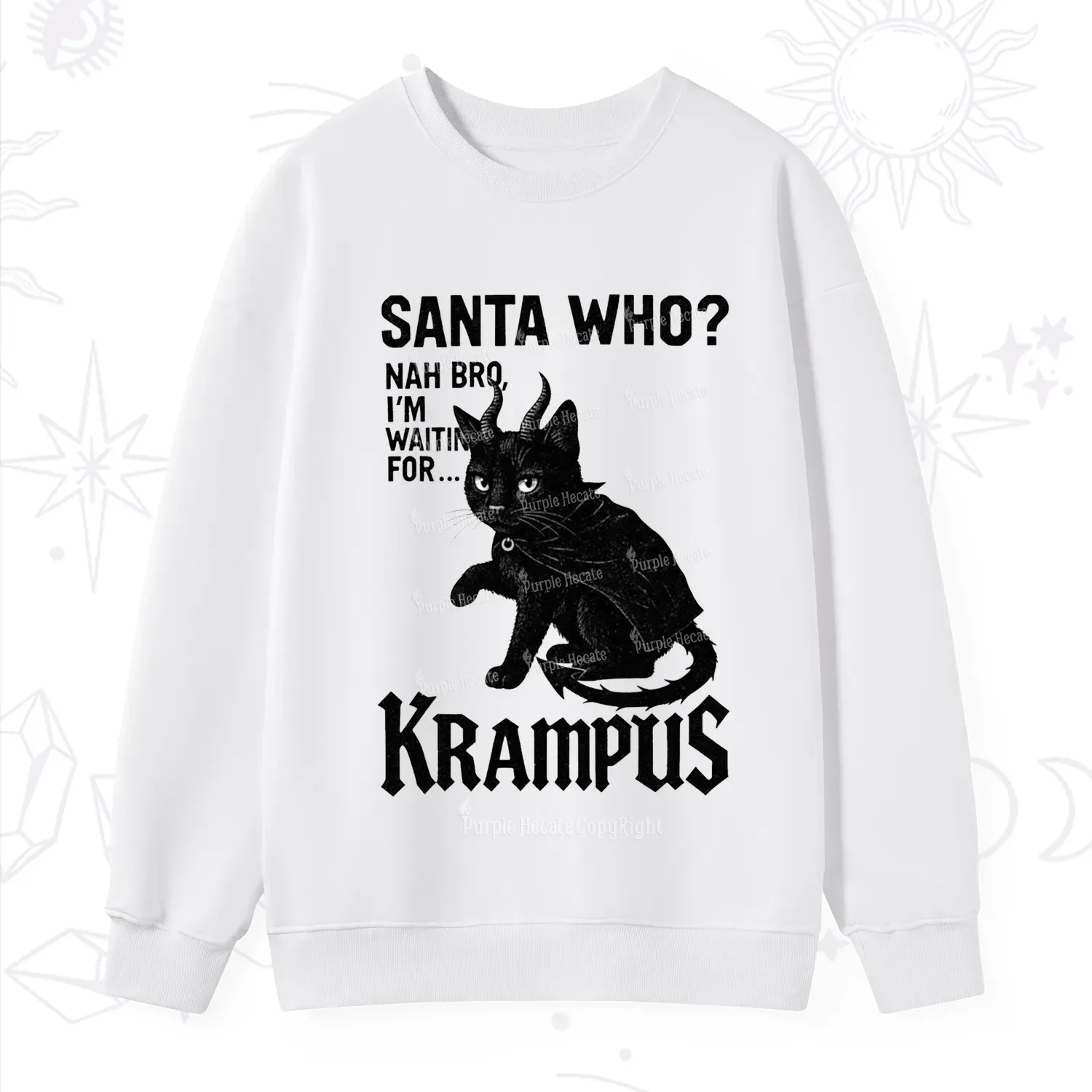 Purplehecate Santa Who? Nah Bro I'm Waiting for Krampus Christmas Sweatshirt