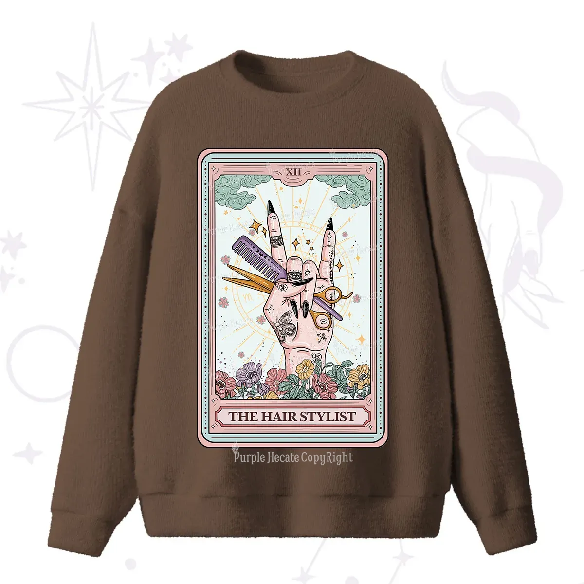 Purplehecate The Hair Stylist Tarot Fuzzy Ugly Sweater