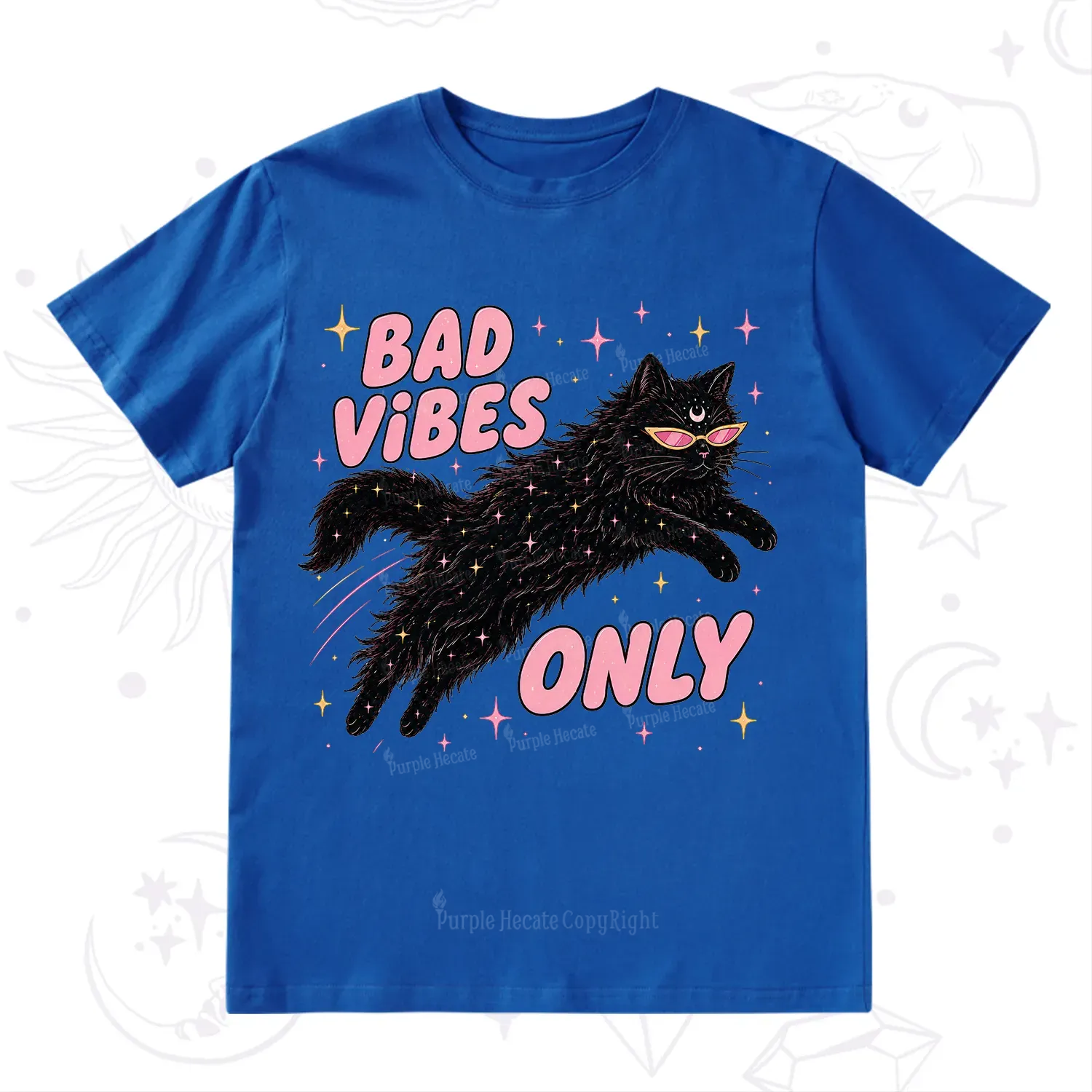 Purplehecate Black Cat Vibes Only T-Shirt