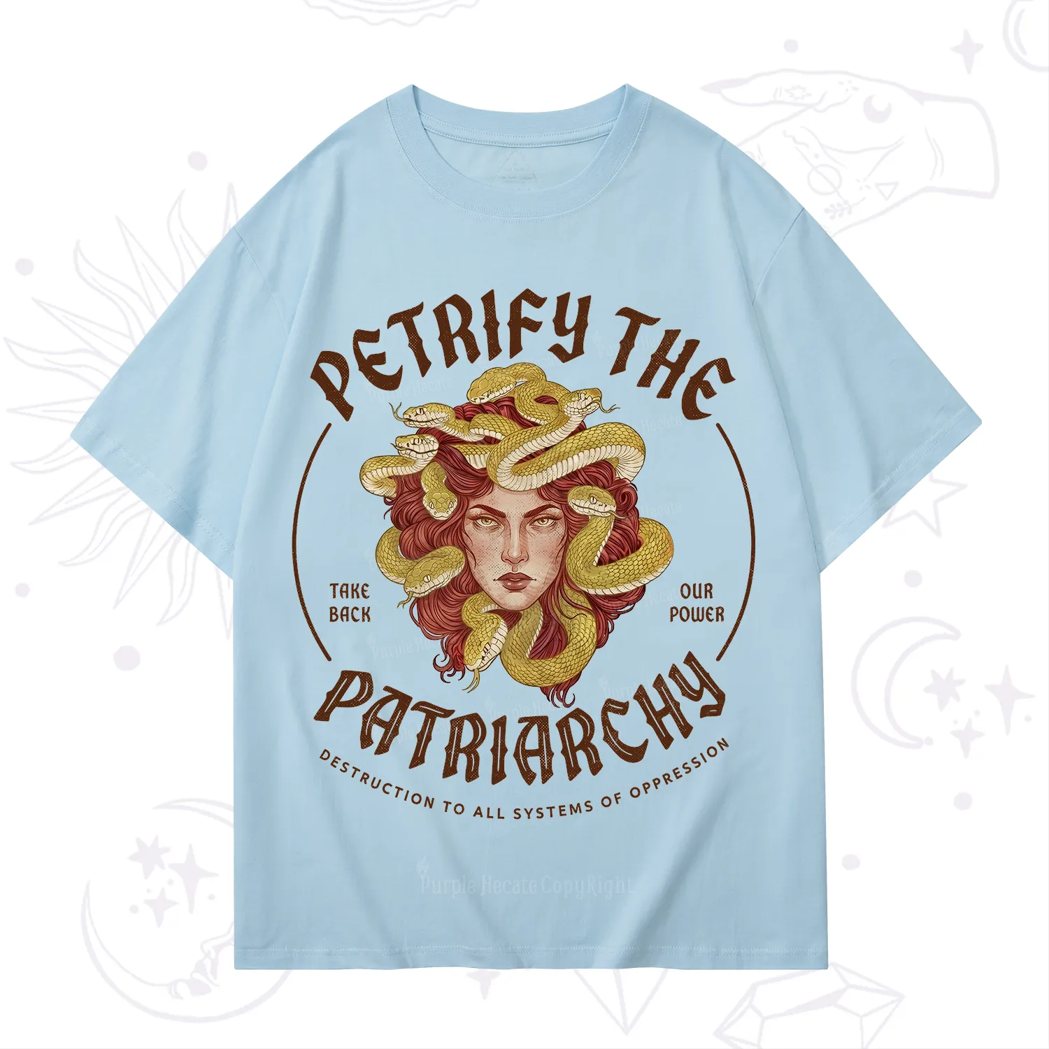 Purplehecate Petrify Patriarchy Medusa T-Shirt